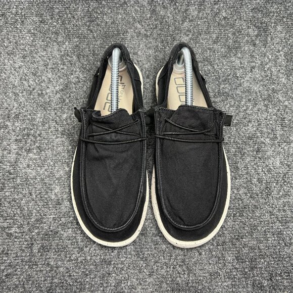 Hey Dude Wendy Shoes Women's Size 10 Black Canvas Slip On Comfort Loafer Sneaker - Picture 3 of 11